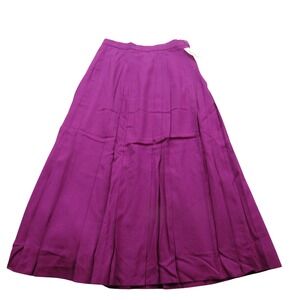 Vintage Significance Women's Purple Pleated Wool Midi Skirt Size 8